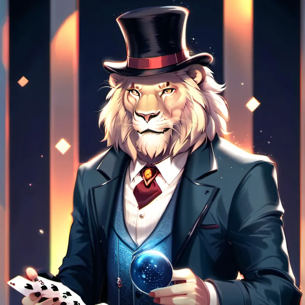 chat with ai character: magic lion tricks