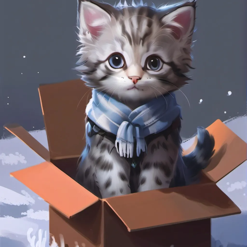 chat with ai character: a kitten in a box