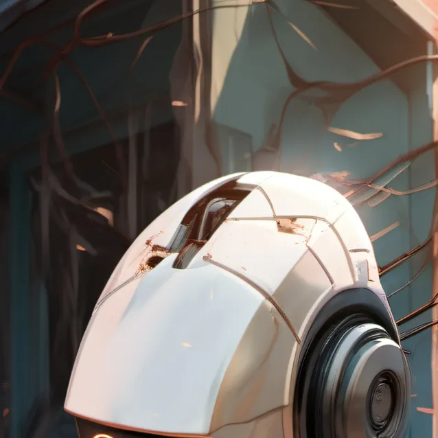 chat with ai character: broken robot