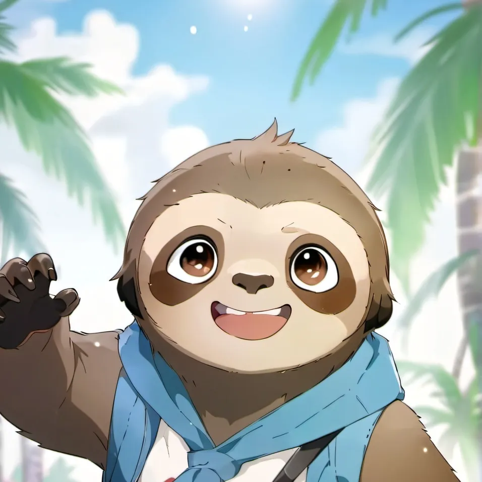 chat with ai character: brown sloth plush 