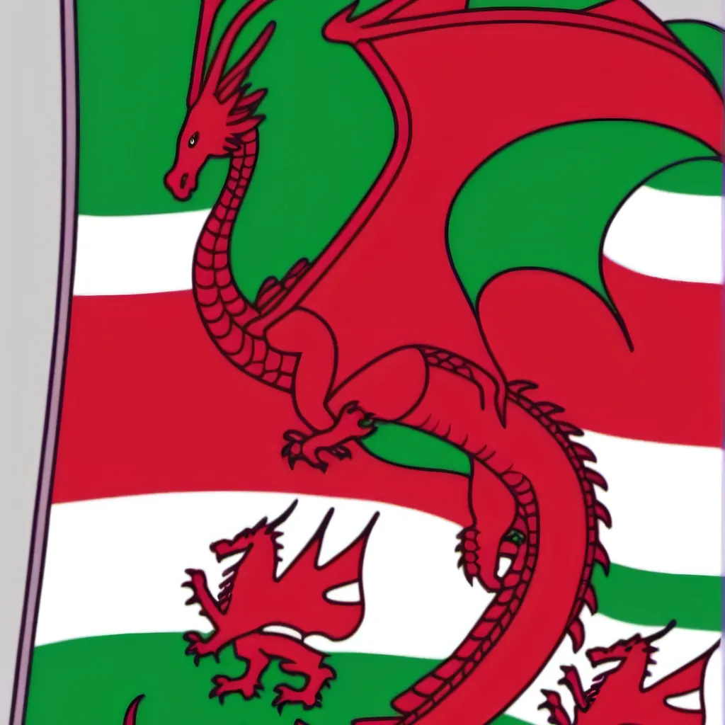 chat with ai character: dragon from a flag