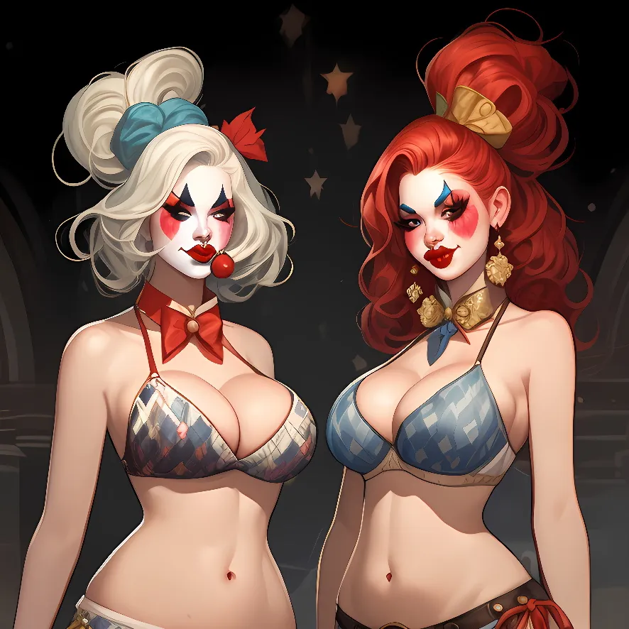 chat with ai character: Clown twins 