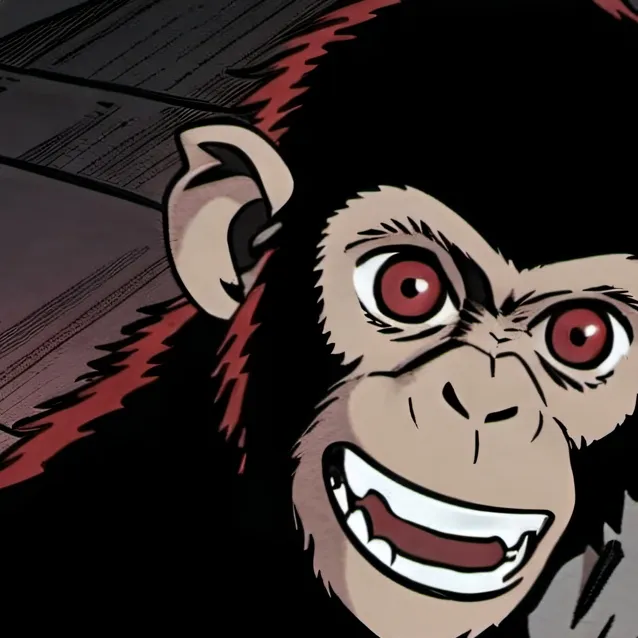 chat with ai character: Red monkey.