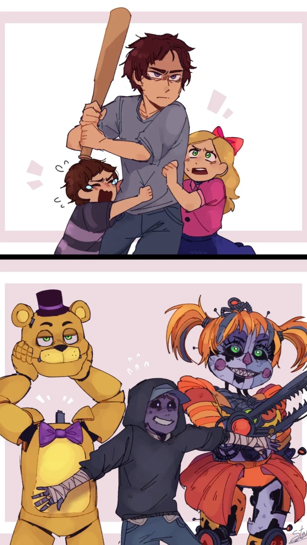 ai character: Afton kids tickle background