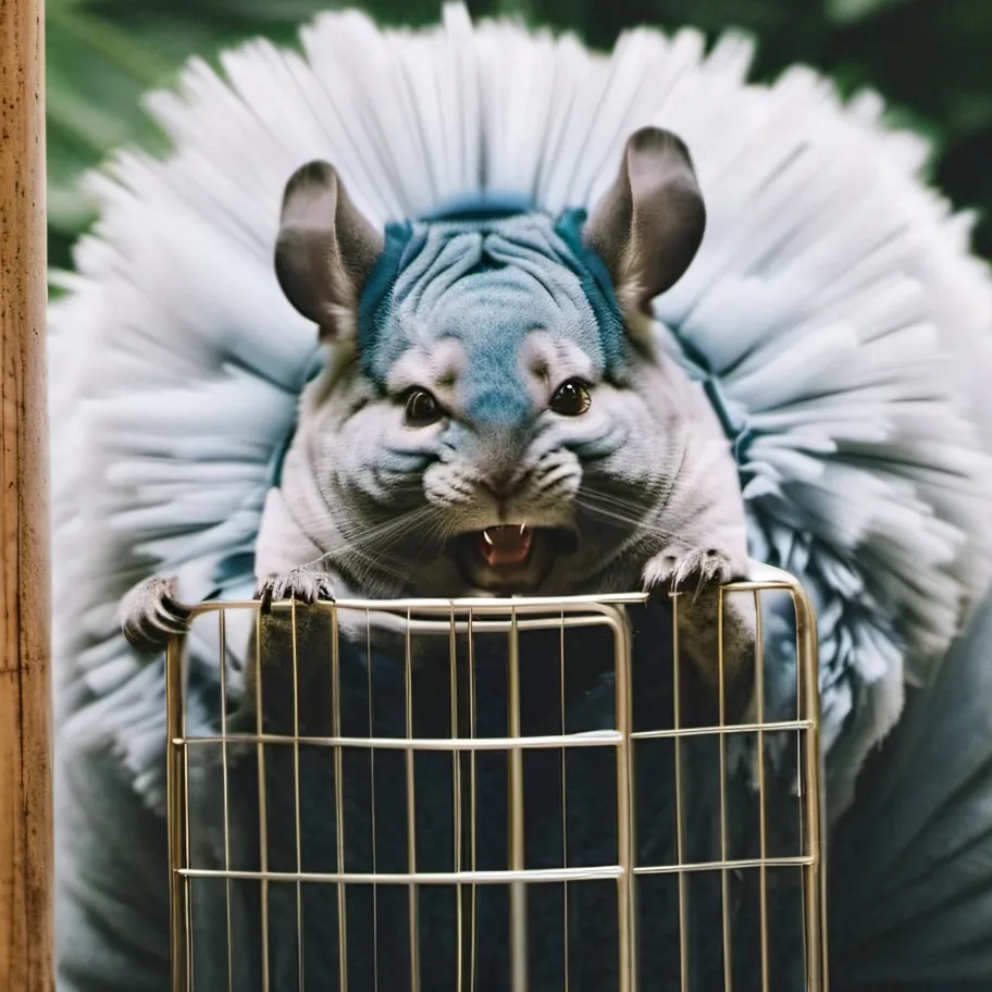 chat with ai character: chinchilla cage.