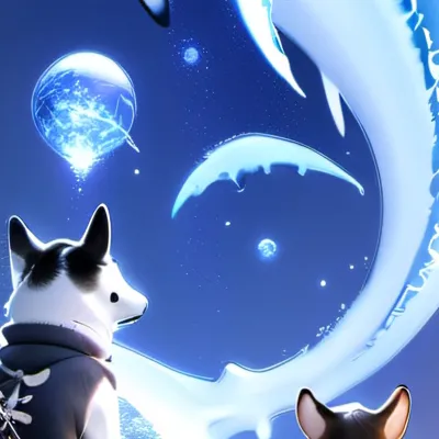 chat with ai character: Husky and the pup