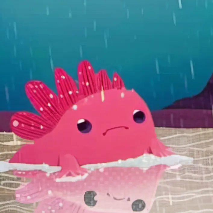 chat with ai character: sad axolotl
