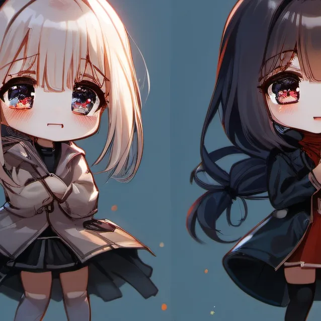 chat with ai character: the 4 chibi girls
