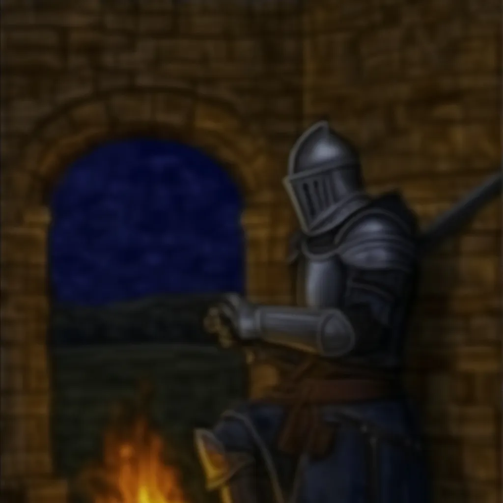 chat with ai character: Resting knight
