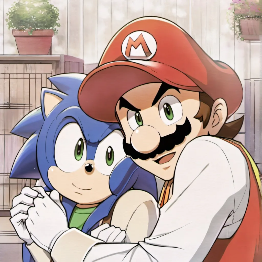 chat with ai character: gay Mario + Sonic