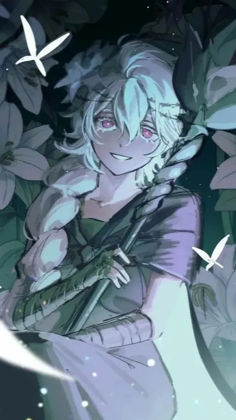 ai character: White Lily Cookie background