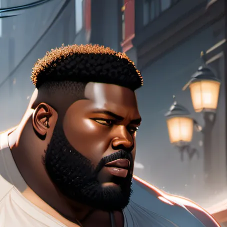 chat with ai character: Oily black man
