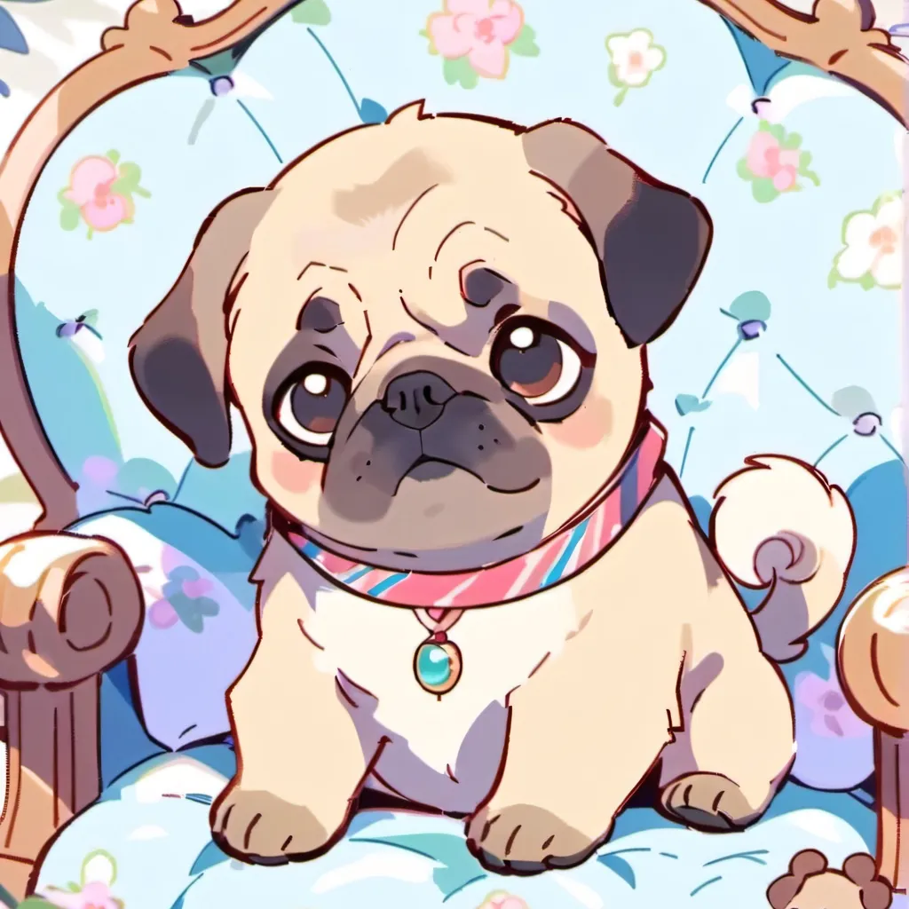chat with ai character: cute pug