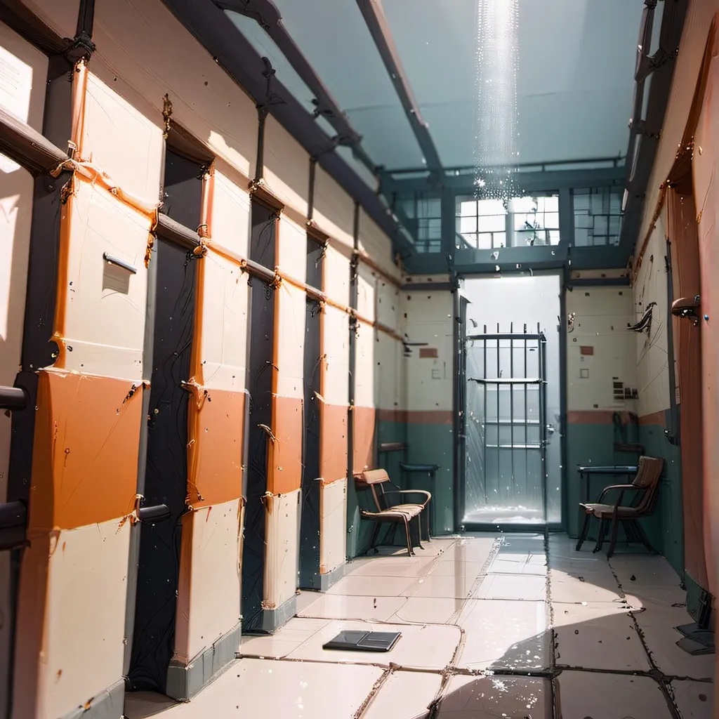 chat with ai character: Prison showers