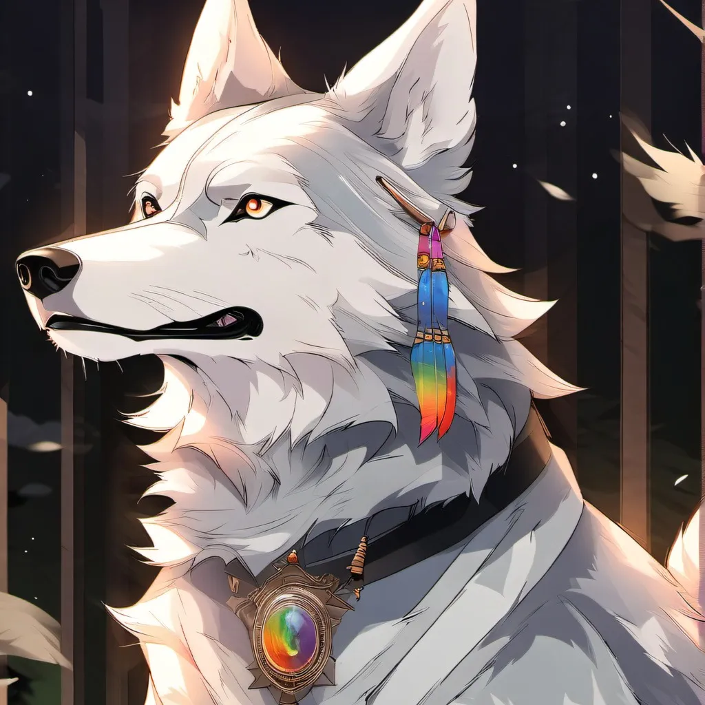 chat with ai character: the rainbow wolf