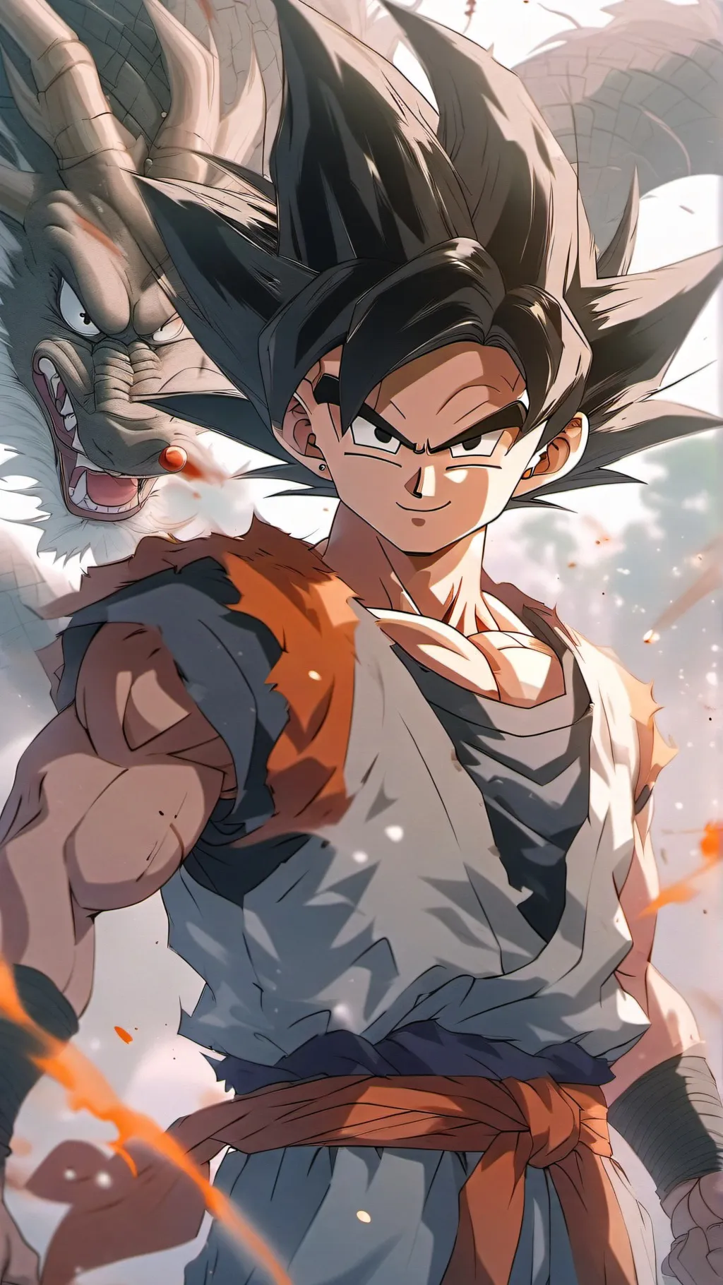ai character: Goku&gary vs ash background