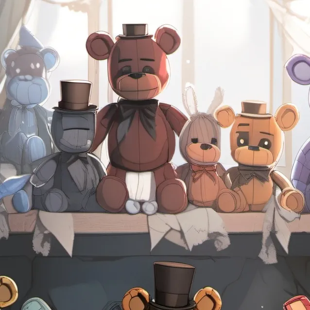 chat with ai character: FNAF plush room