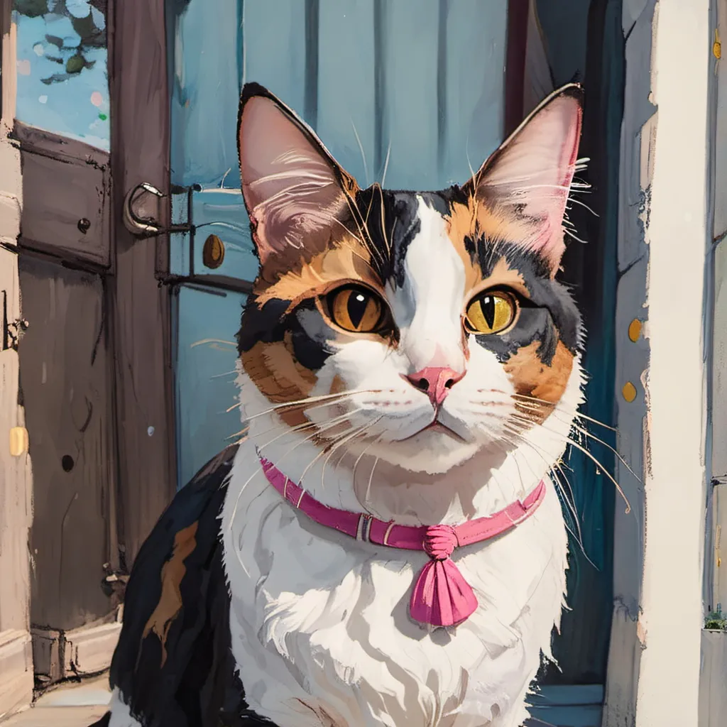 chat with ai character: Happy Calico Cat.