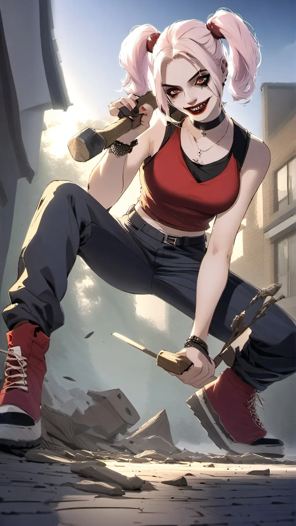 ai character: harley quinn  background