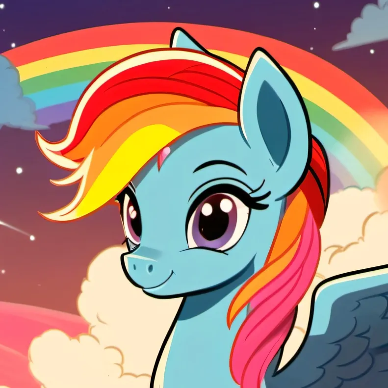 chat with ai character: Rainbow dash
