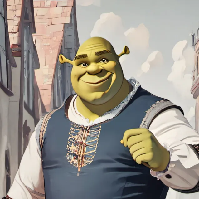 chat with ai character: Shrek In A Dress