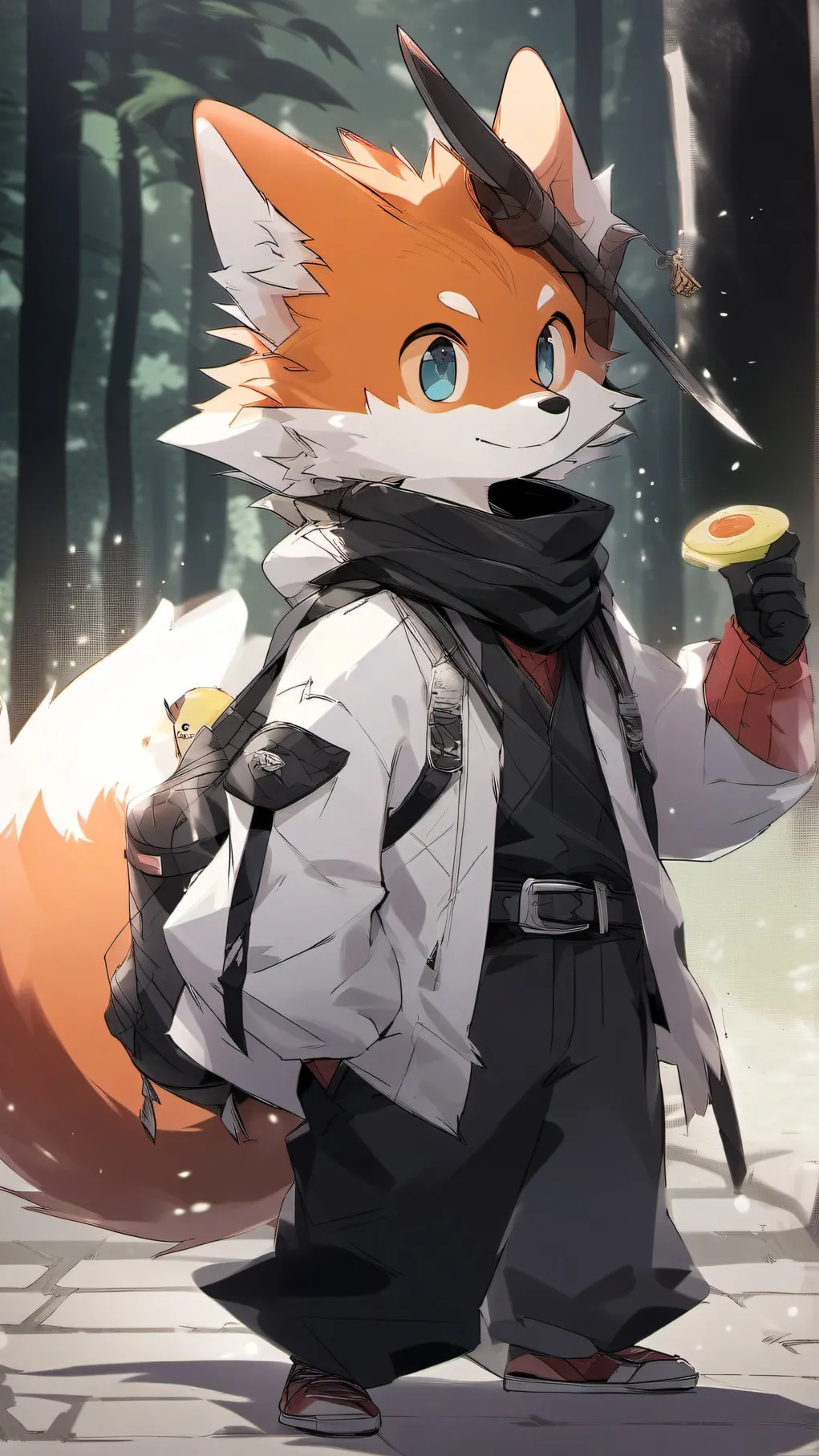 ai character: Hungry hero Tails background