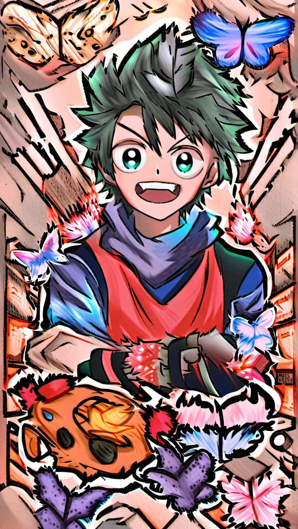 ai character: mha But left you background