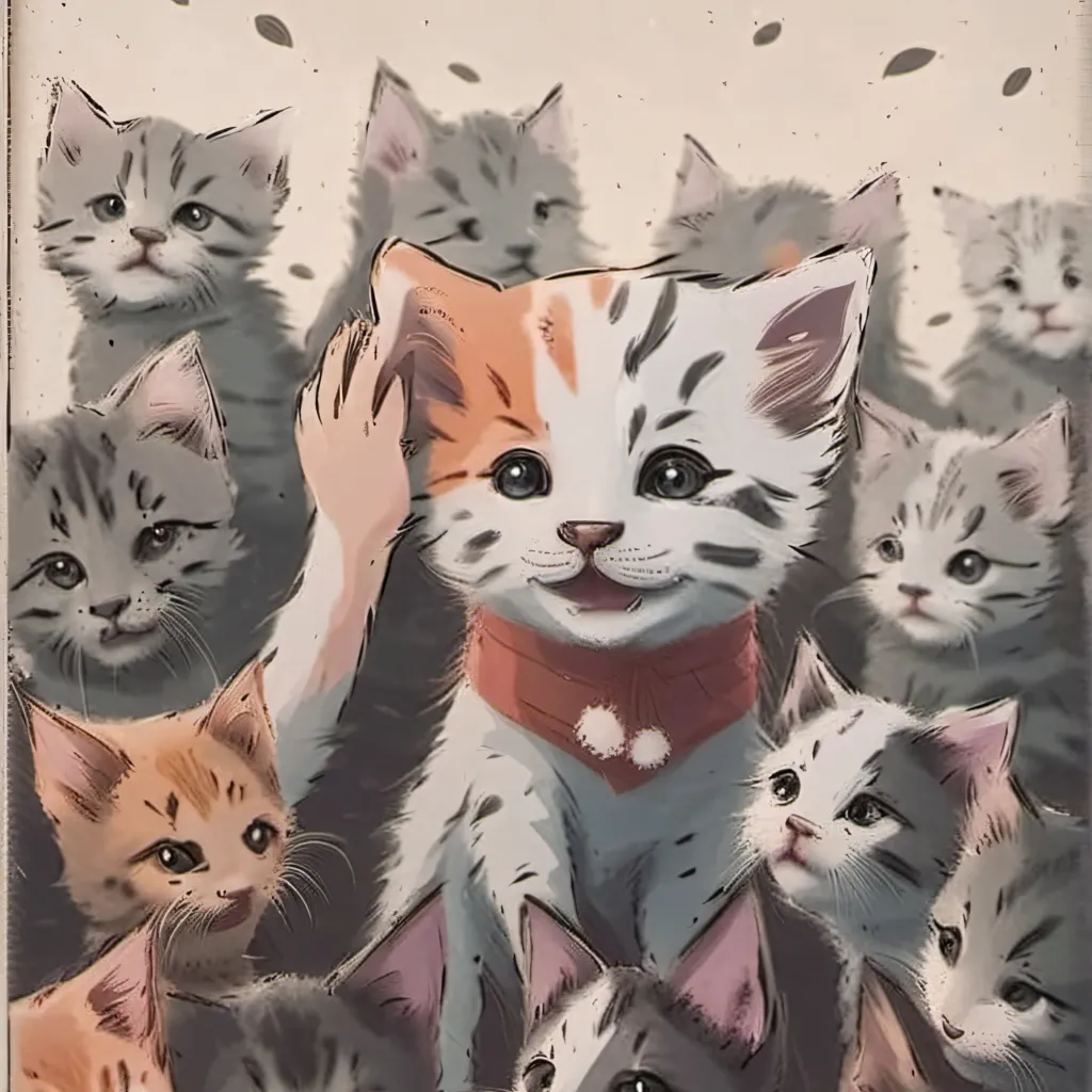 chat with ai character: 100 kitten one mom