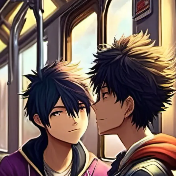 chat with ai character: Mha train ride