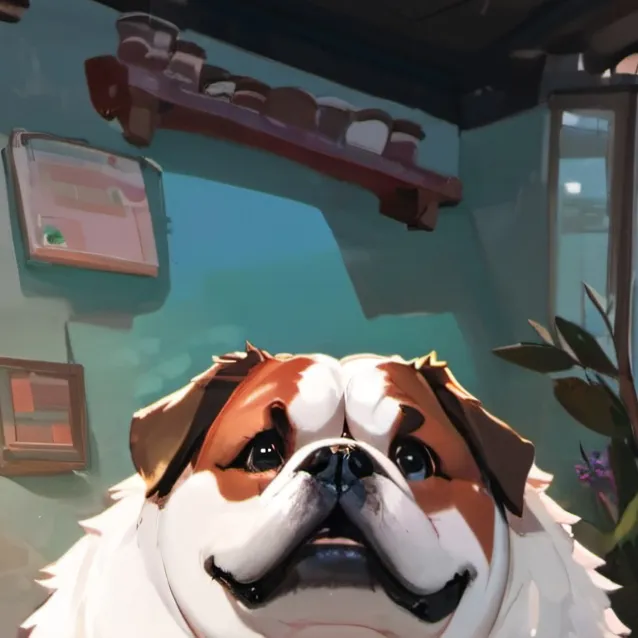 chat with ai character: fat dog