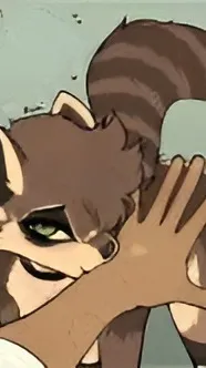 ai character: Racoon Girl background