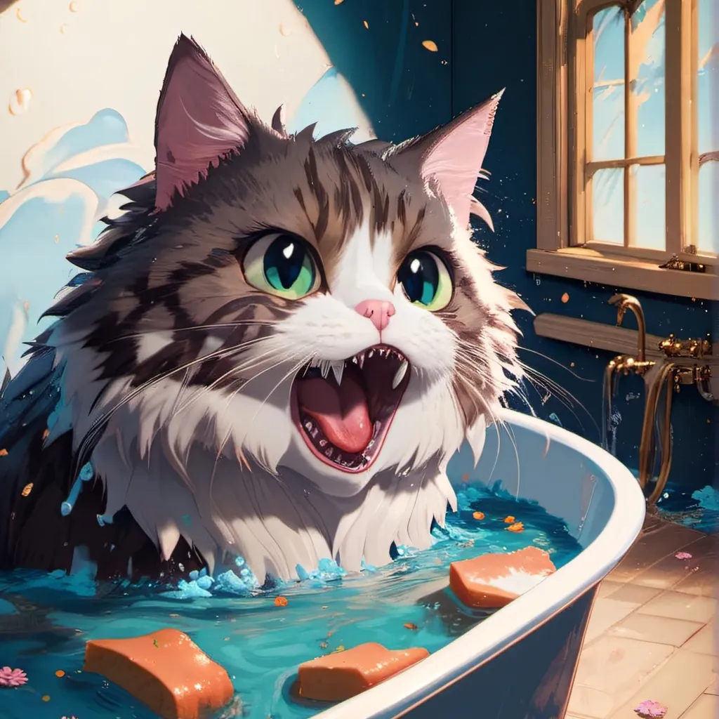chat with ai character: cat eating 