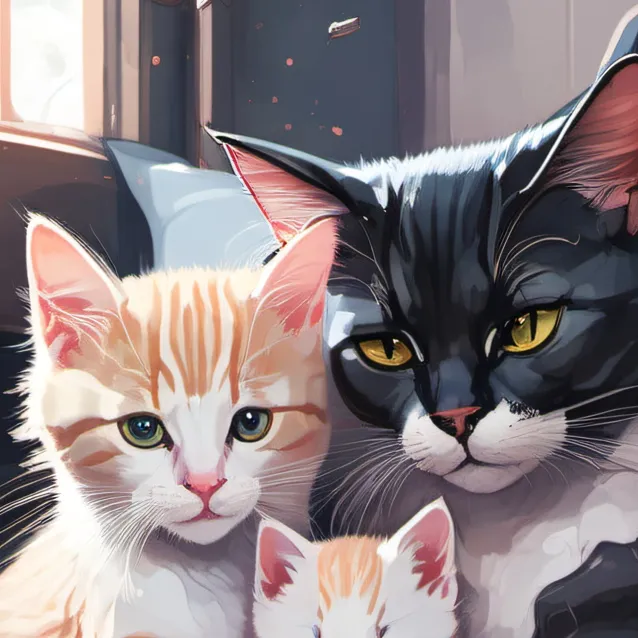 chat with ai character: mom with dad kitte