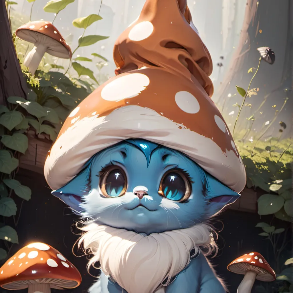 chat with ai character: baby Smurf cat