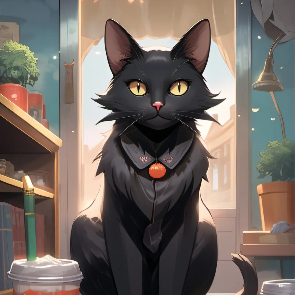 chat with ai character: black cat talkier