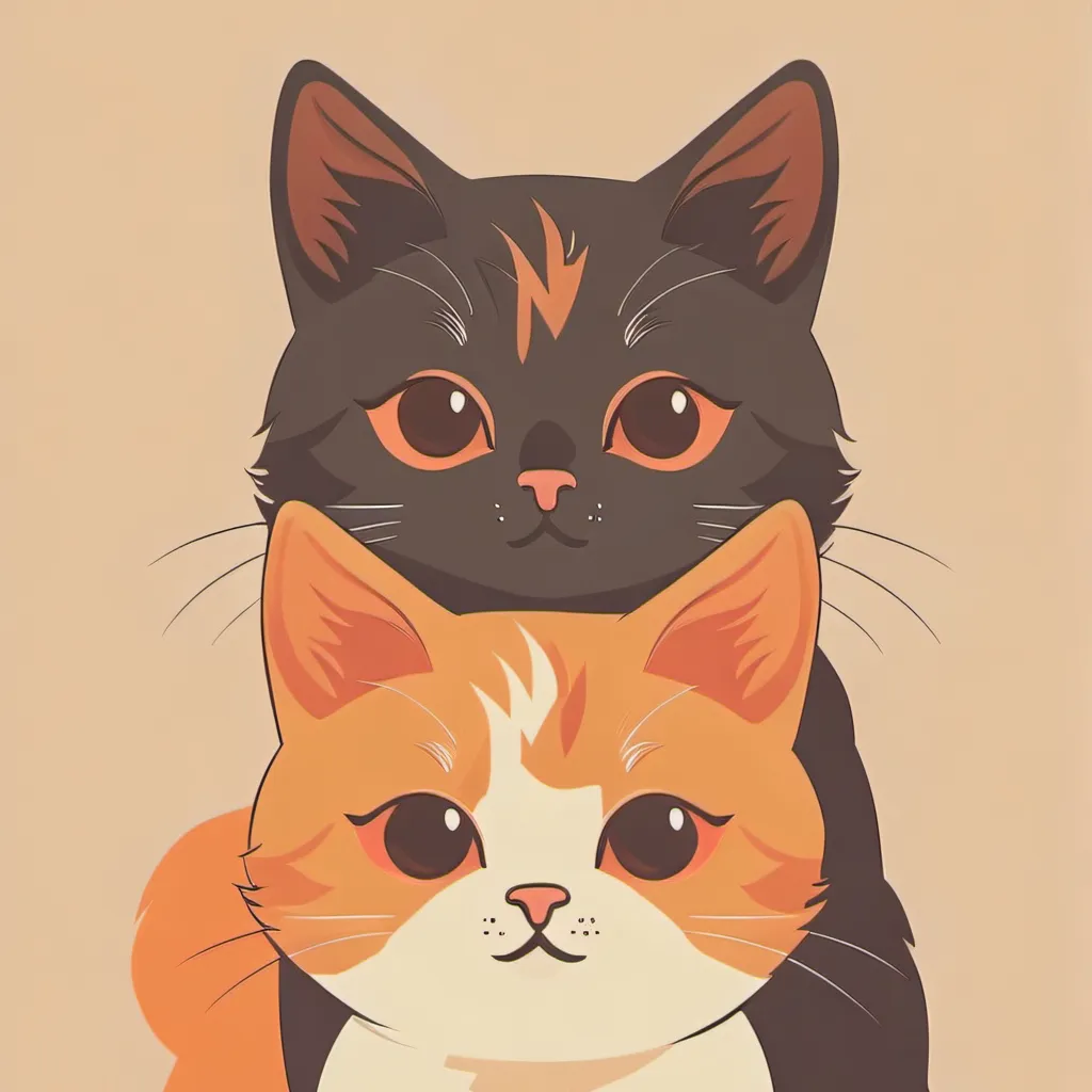 chat with ai character: 2 emoji cats