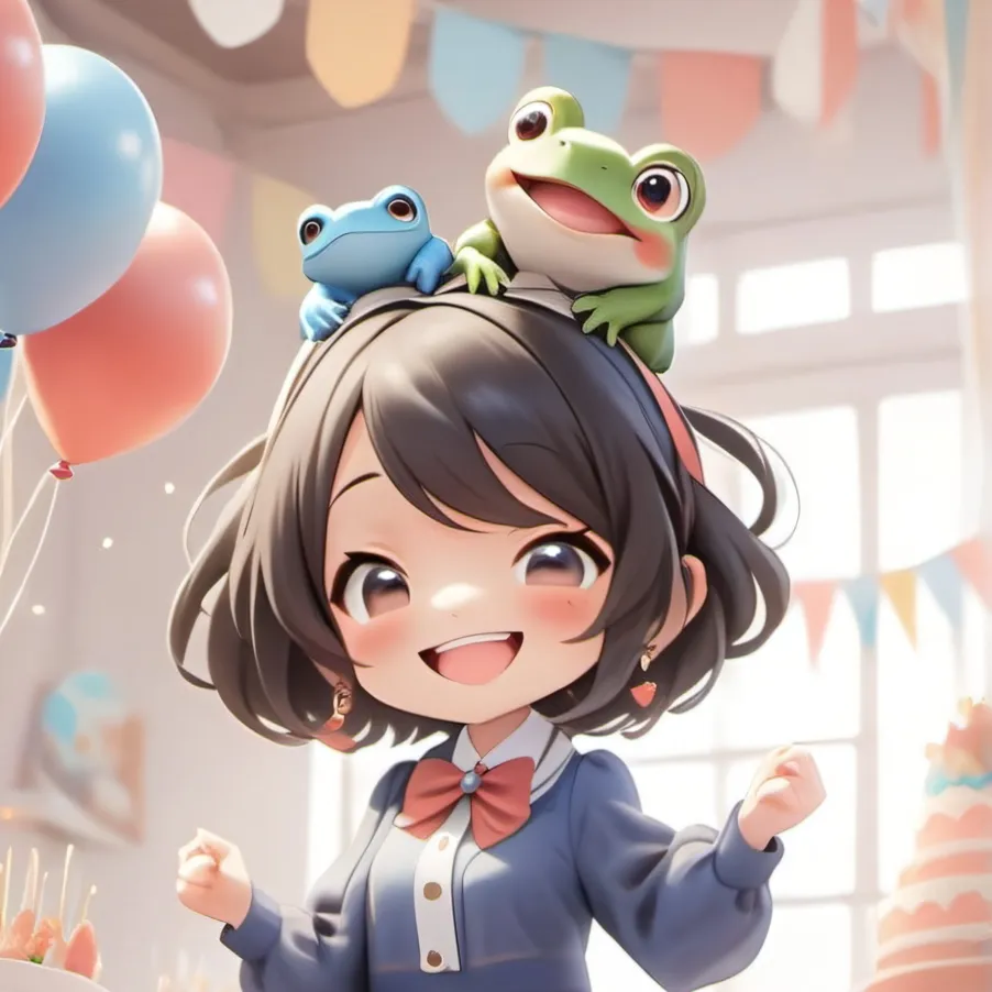 chat with ai character: happy frog fnaf