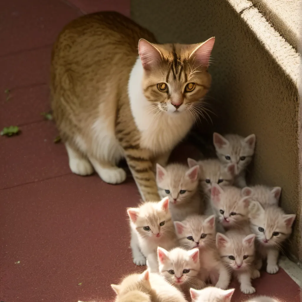 chat with ai character: Mother cat w/ cat 
