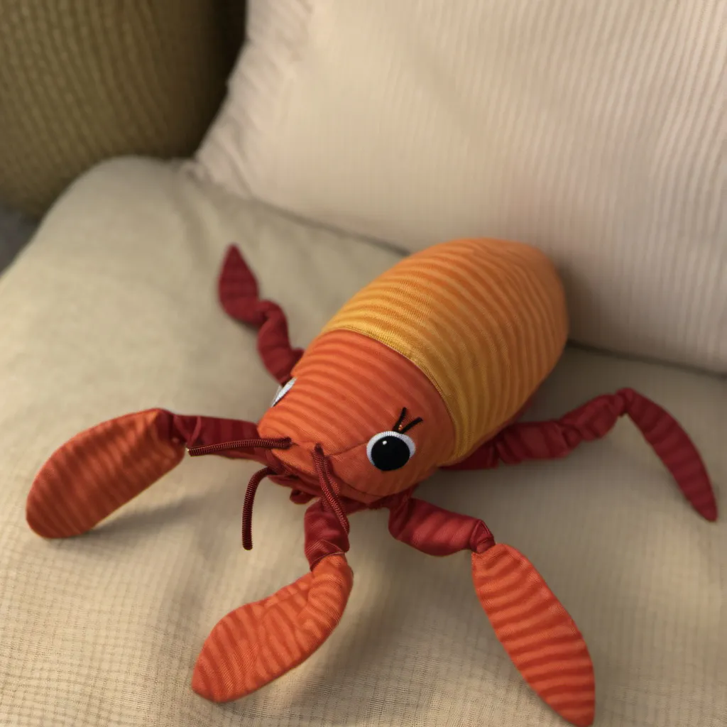 chat with ai character: Cute plush lobster