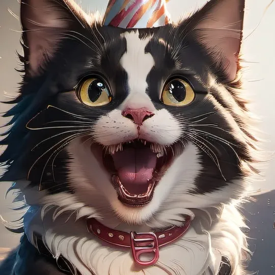 chat with ai character: cat with bday cake
