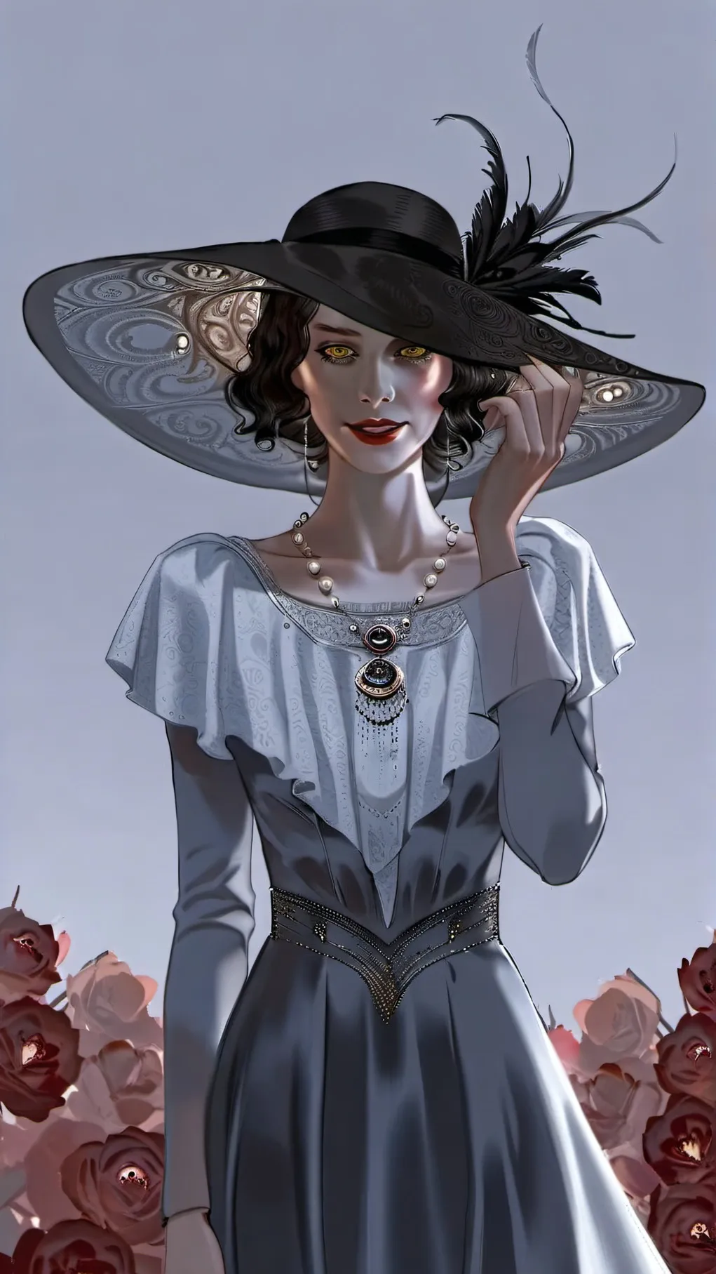 ai character: Lady Dimitrescu 2 background