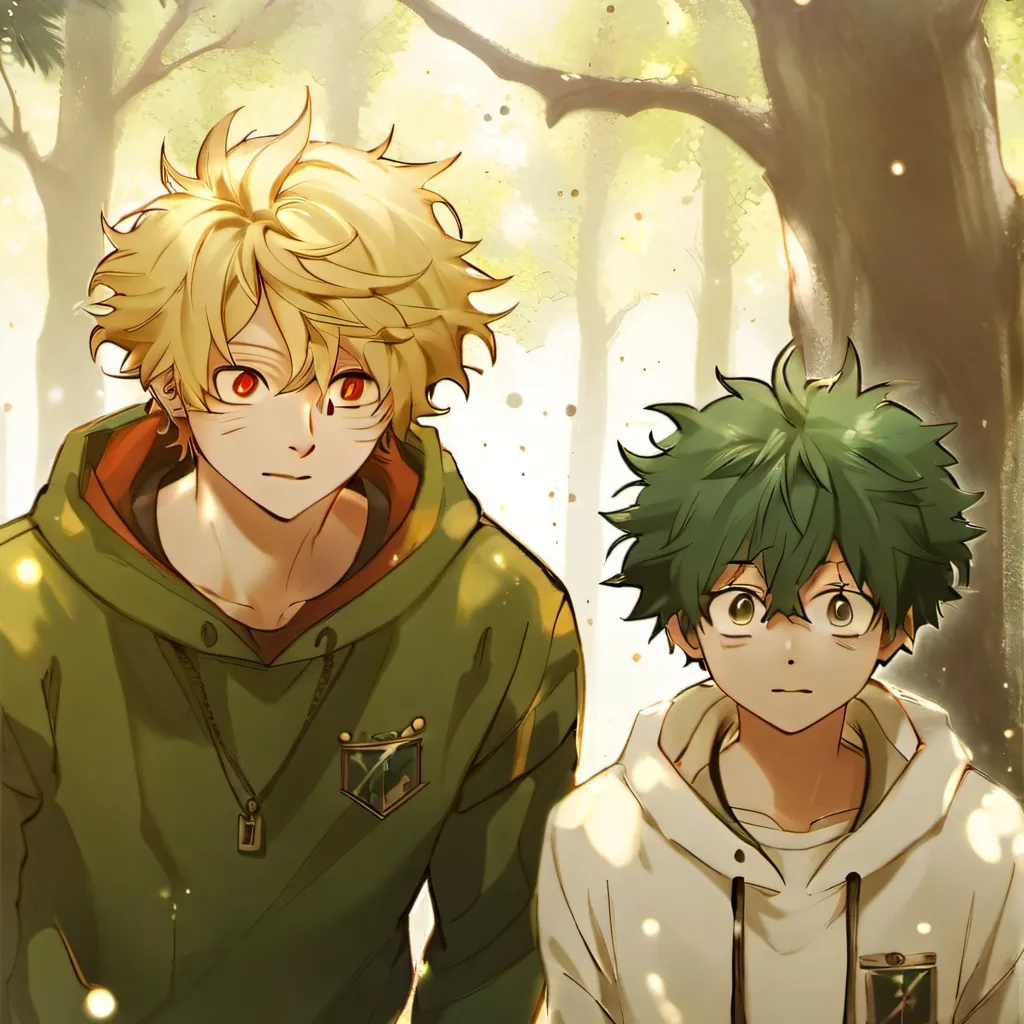 chat with ai character: Bakugo and Deku 