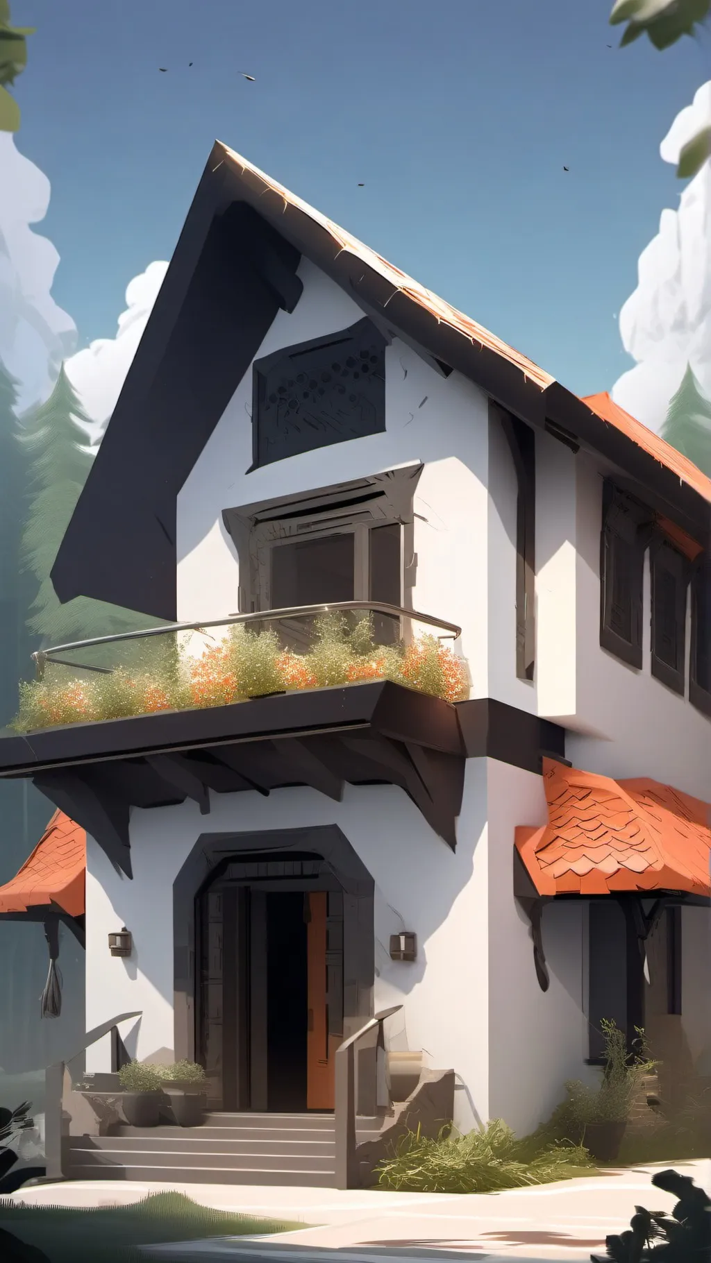 ai character: casa quemandose background