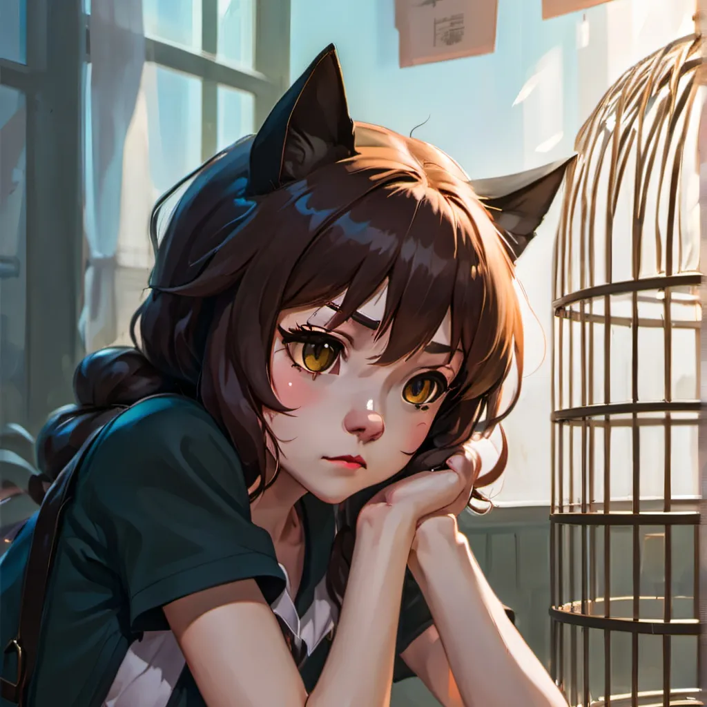 chat with ai character: sad catgirl