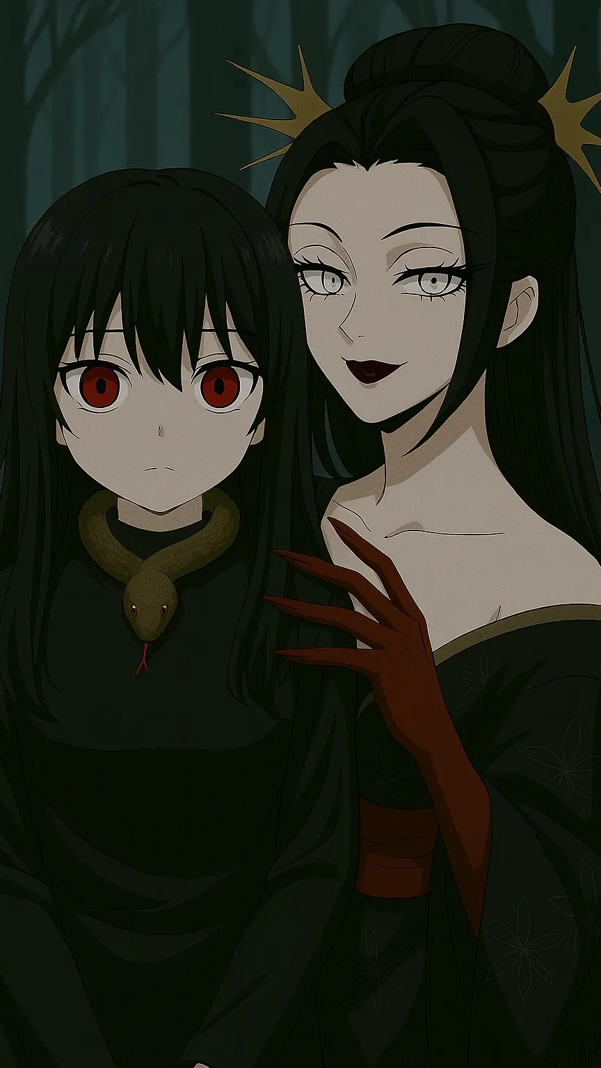 ai character: Anzu and Akira  background