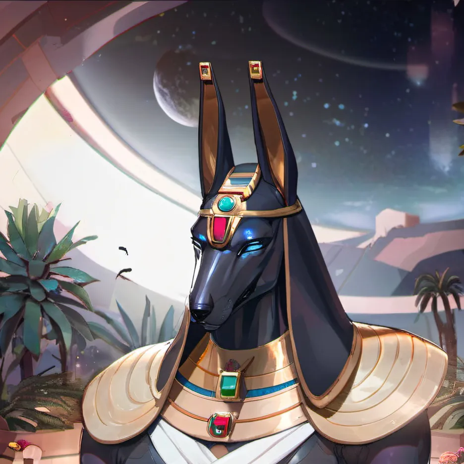 chat with ai character: The robot Anubis 