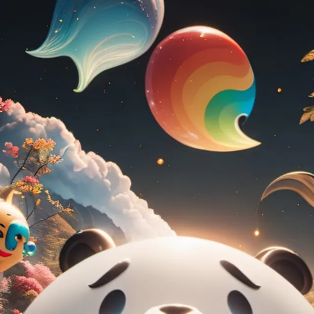 chat with ai character: rainbow panda bear