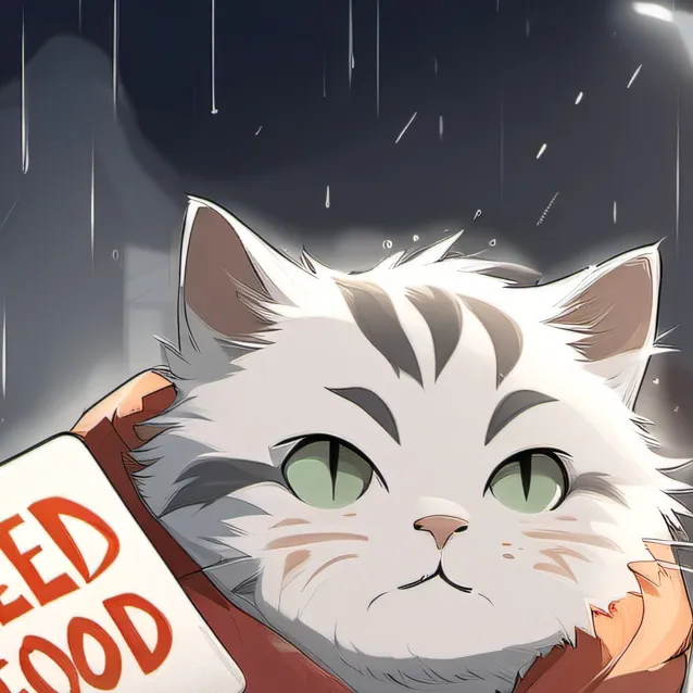 chat with ai character: homeless kitty