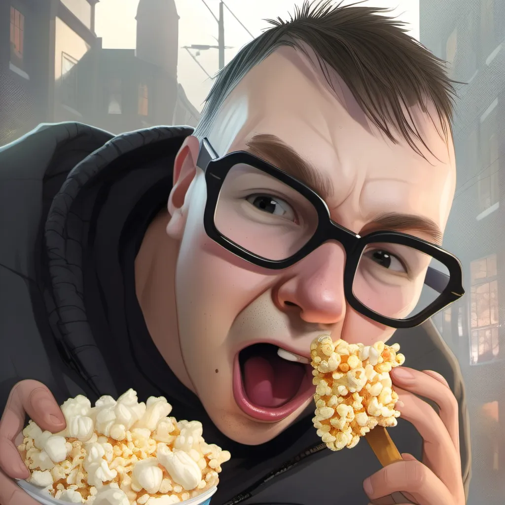 chat with ai character: Harold w/popcorn 
