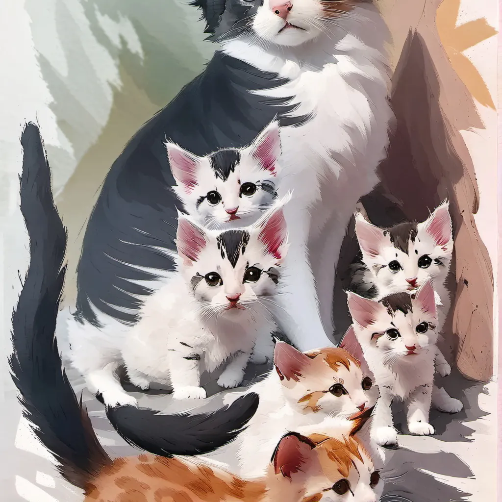 chat with ai character: mamacat and 7 kids